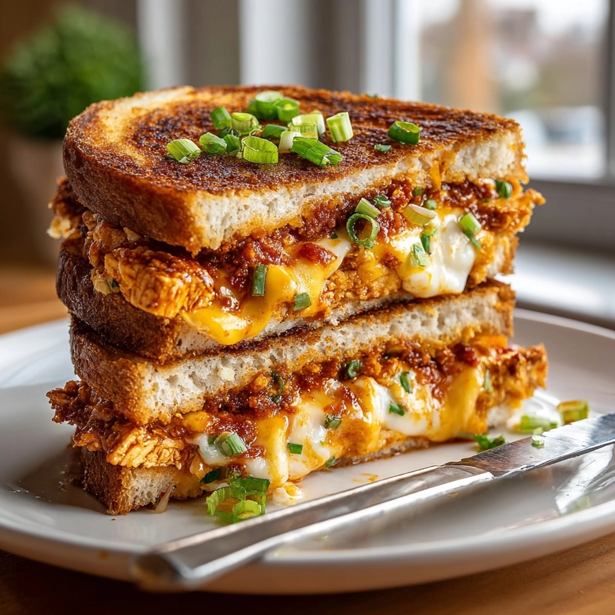 Crispy buffalo tofu nestled in cheesy, toasted bread makes this satisfying Tofu Buffalo Grilled Cheese perfect.