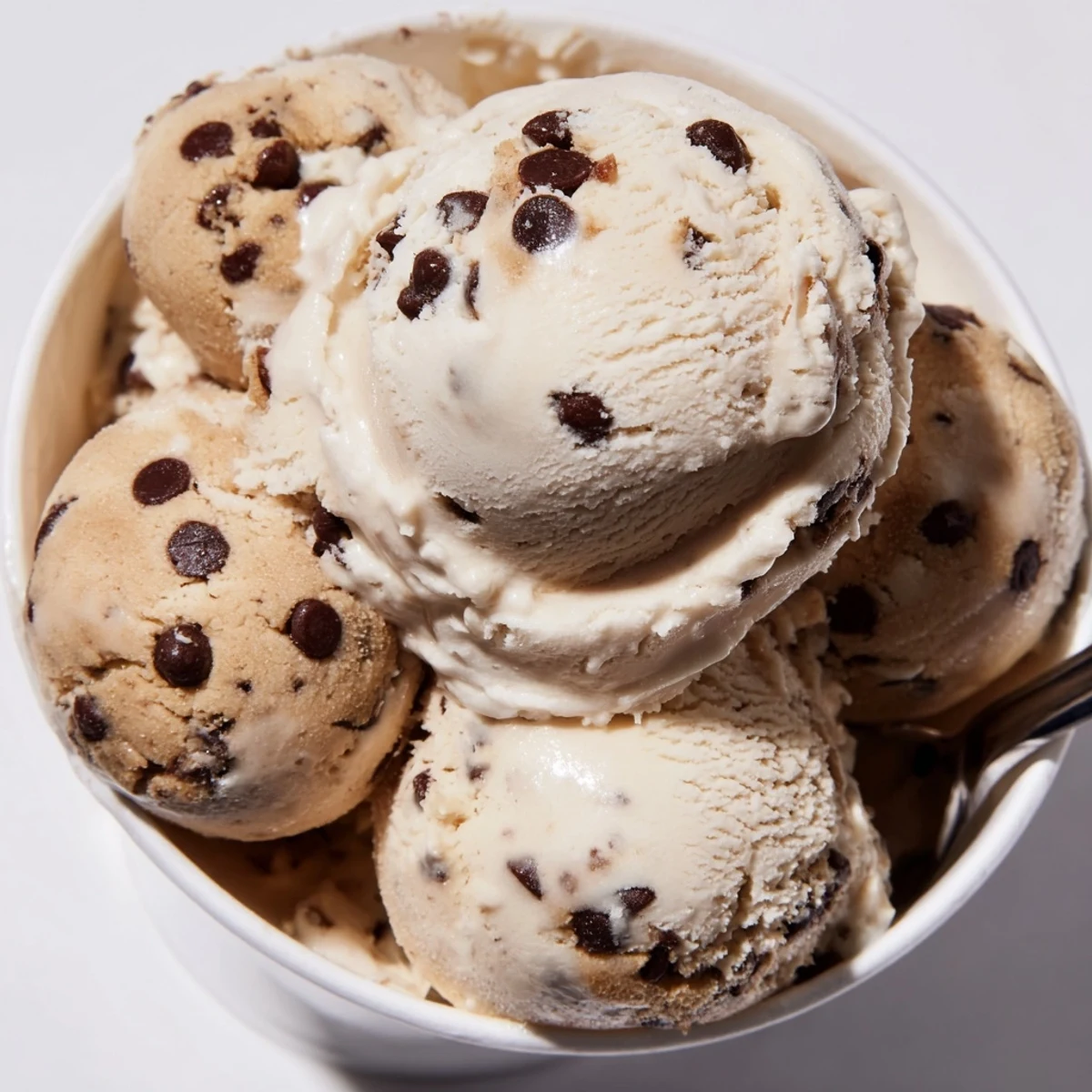Indulge in cottage cheese ice cream, a protein-rich treat with cookie dough chunks.  