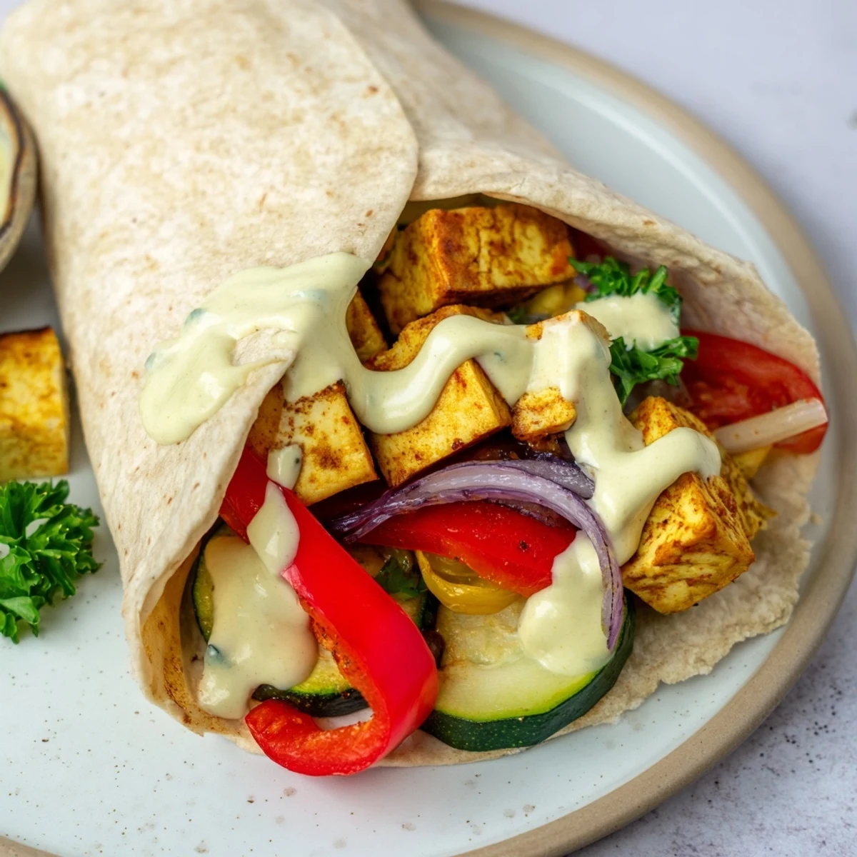 Vibrant vegan viral recipe remake featuring golden roasted tofu and fresh veggies.  
