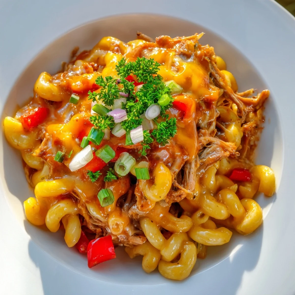 Creamy, cheesy BBQ Rib Macaroni Skillet: imagine tender ribs and perfectly cooked macaroni.