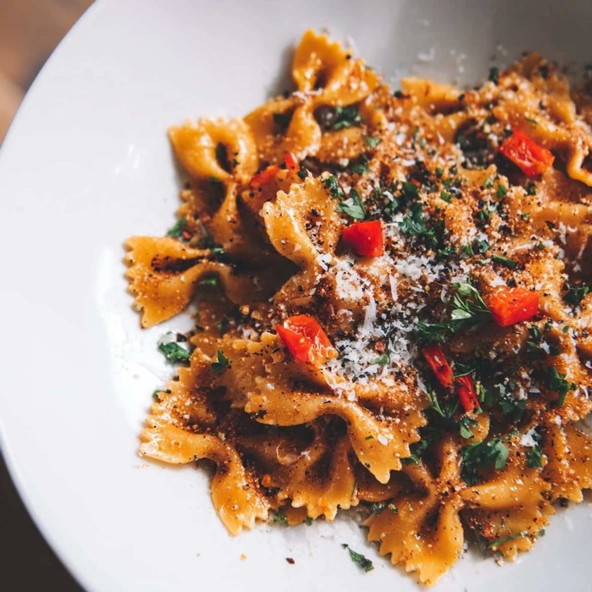 Golden, crispy Lightened Christmas Pasta Chips seasoned with holiday spices, ready for snacking.