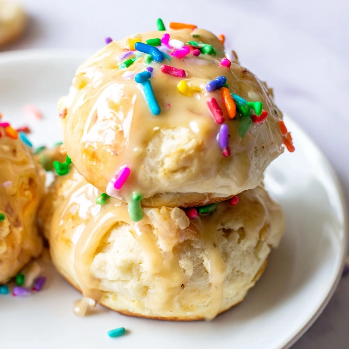 Quick Christmas Biscuit Bombs—golden, glazed, holiday treats, perfect for sharing and easy comfort food.