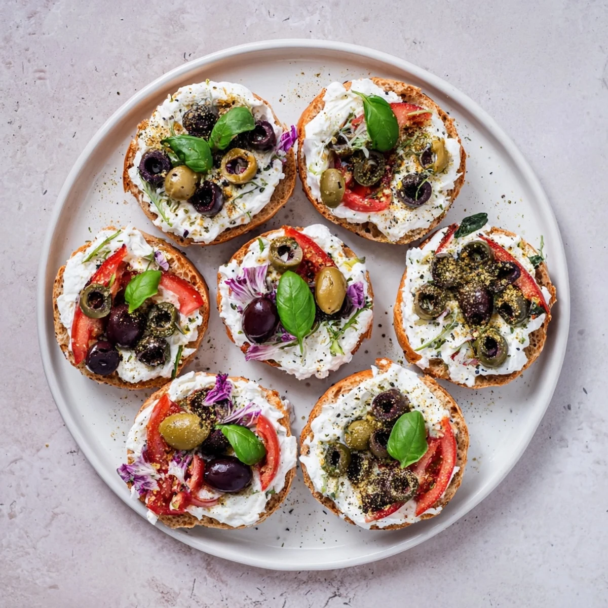Vibrant Olympic Rings Medal Appetizer featuring colorful cream cheese on mini bagels, perfect for parties.