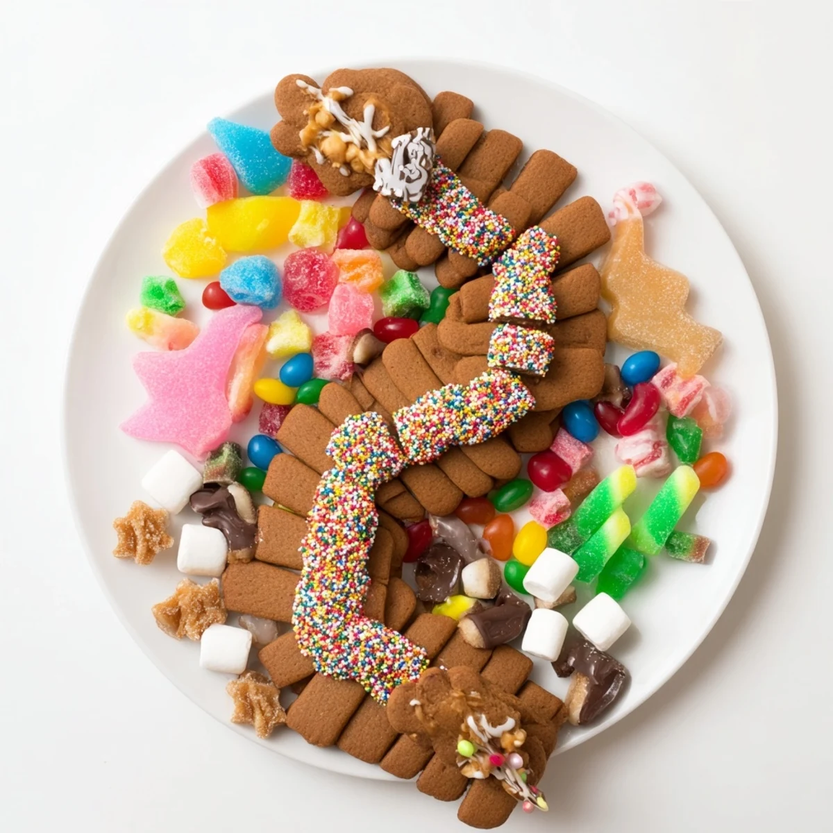 A playful view of the ultimate Candy Land Gingerbread Path, ready for dessert and sweet fun!