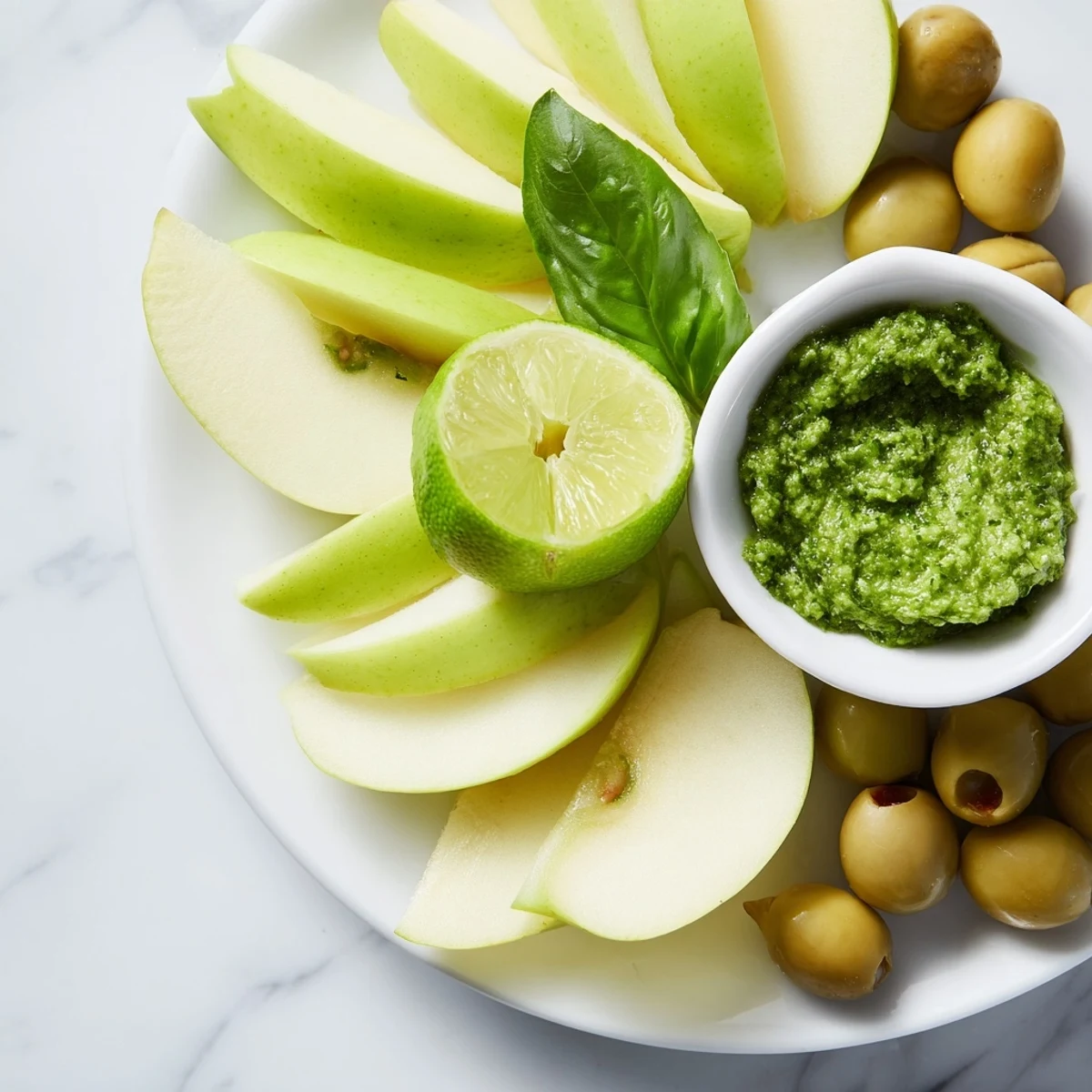 The Emerald City snack board: Get a taste of fresh green olives, with zesty lime & apple slices.