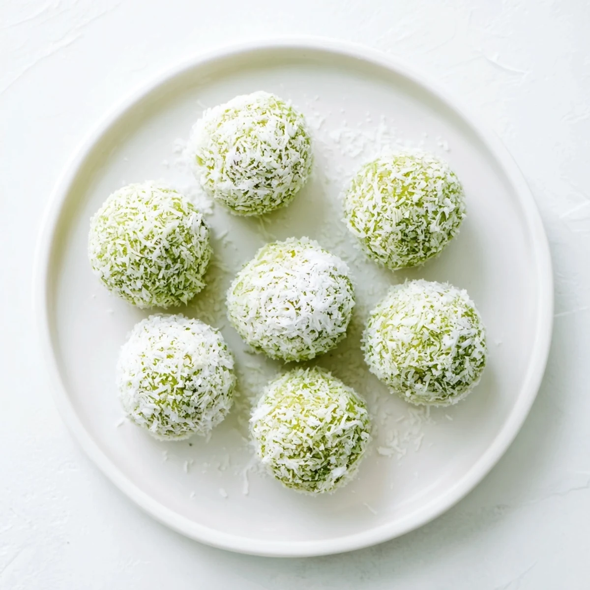These creamy Coconut Matcha Snowball Fat Bombs are perfect keto snacks with vibrant green colors.