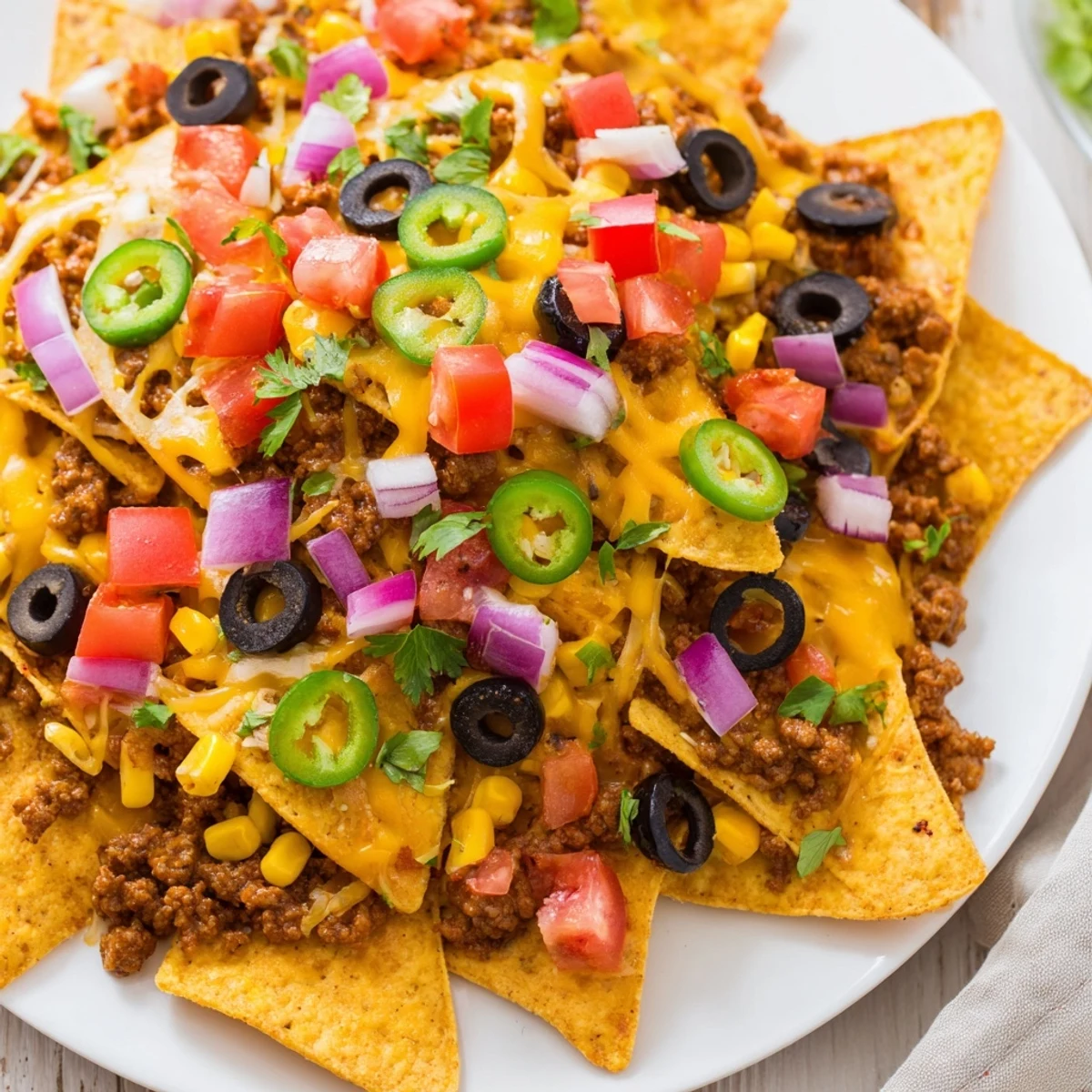 Golden, bubbling Easy Sheet-Pan Nachos, a perfect tray of baked tortillas with favorite toppings and cheese.