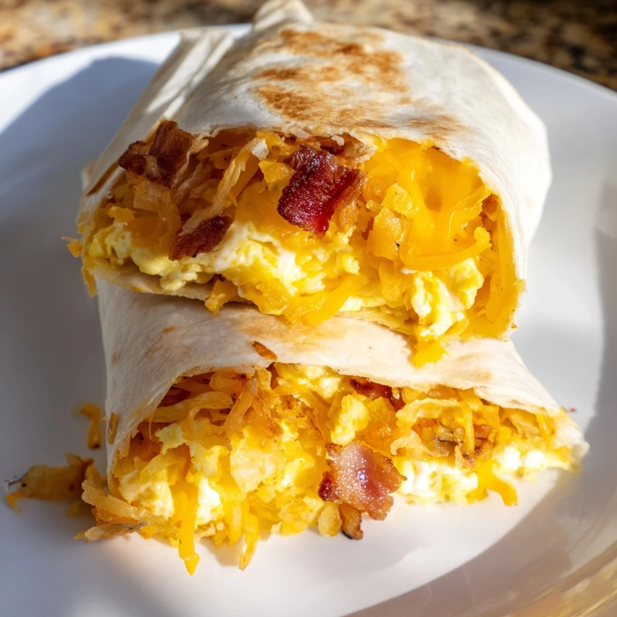 Golden brown B.E.C. breakfast bites, showcasing crispy bacon and melted cheese filling the warm tortillas.