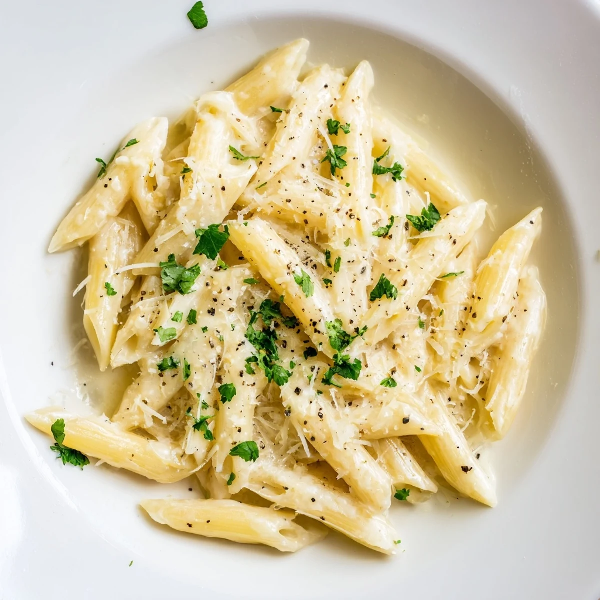 Creamy Milk Pasta One-Pot, a comforting bowl of pasta swimming in a rich, creamy milk sauce.