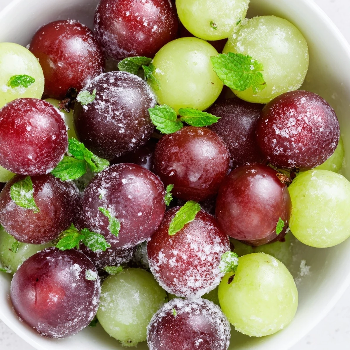Frozen grapes, icy and refreshing, offer a cool, hydrating spa treat on a sunny afternoon.