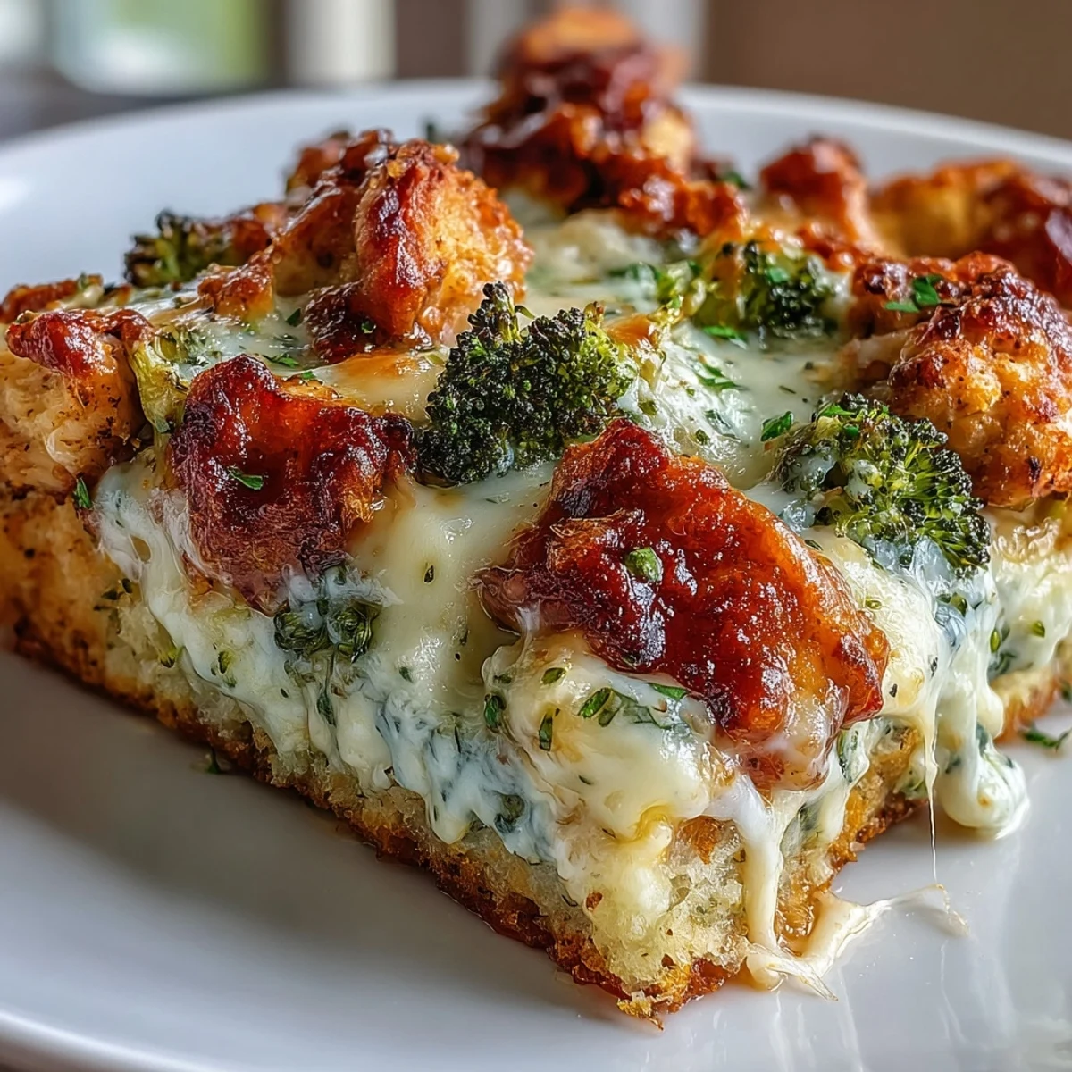 Golden Ranch Chicken & Broccoli Sheet Pan Melt featuring bubbling sharp cheddar cheese over roasted chicken and crisp green broccoli florets.