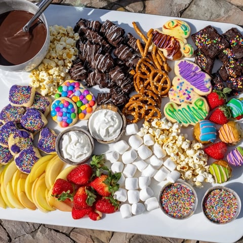 Festive dessert boards with a variety of sweet snacks for sharing joyfully.