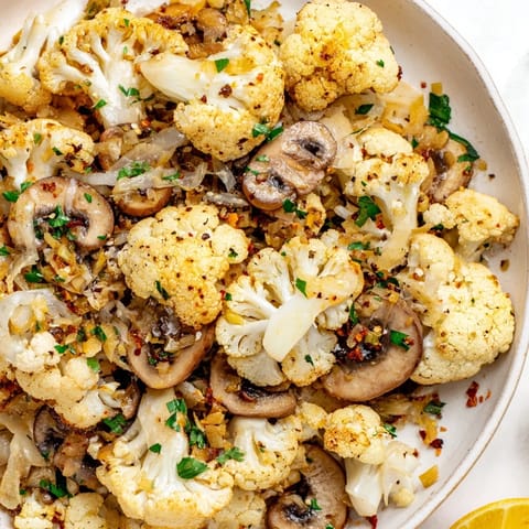 Garlic Cauliflower Mushroom Skillet #131