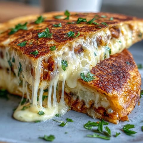 Two warm Black-Eyed Pea Quesadilla wedges sit beside fresh salsa and guacamole for dipping.