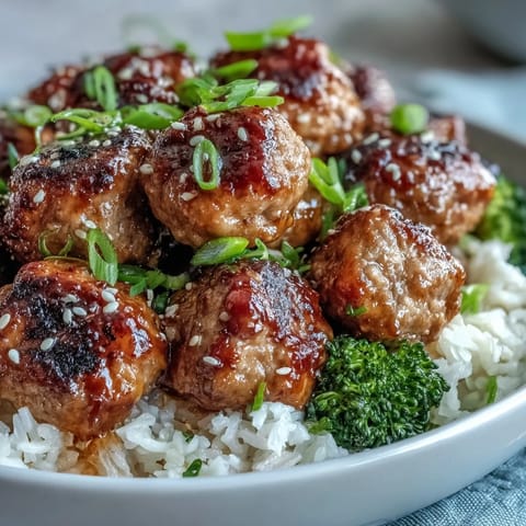 Honey Garlic Turkey Meatball Bowls
