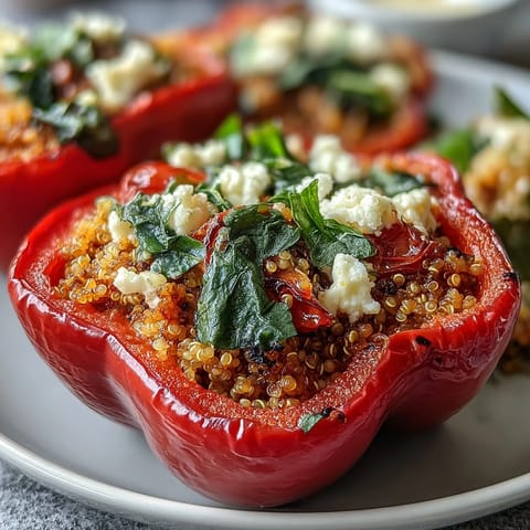 Stuffed Bell Peppers Quinoa Herbs