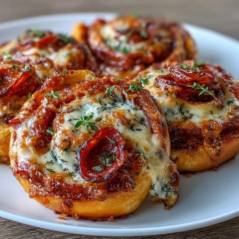 Golden, flaky Pizza Pinwheels filled with marinara, mozzarella, and pepperoni—perfect for parties and game day snacking.