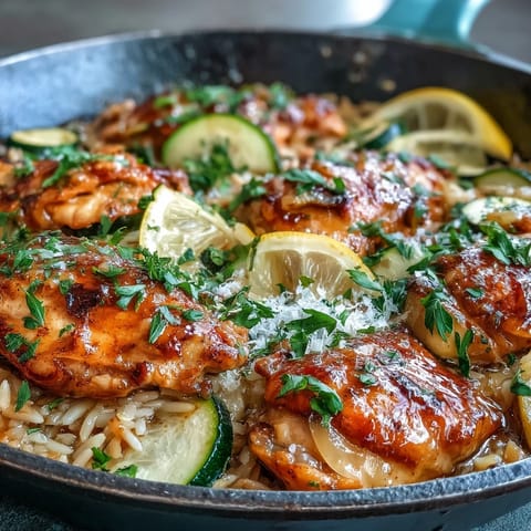 One-Pan Lemon Chicken and Zucchini Orzo with tender chicken and bright flavors.