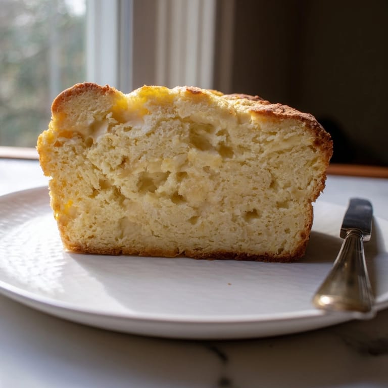 Homemade 2-Ingredient Cottage Cheese Bread: a simple recipe, serve toasted with your favorite spread.