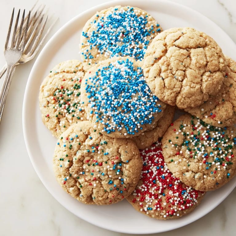 Buttery, sweet Festive Hanukkah Sprinkle Christmas Cookies ready to share at holiday gatherings.  