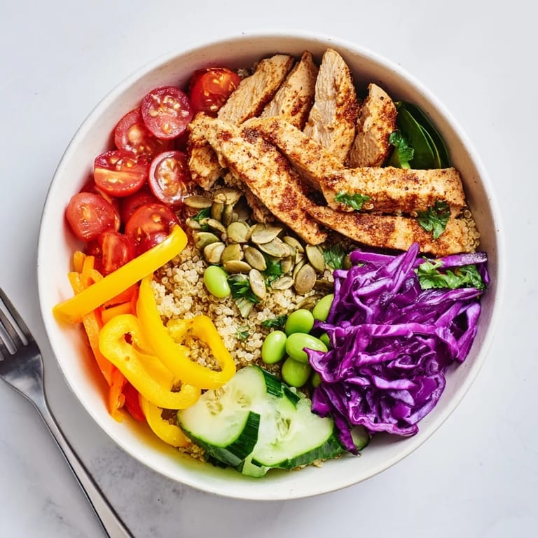 Healthy Meal-Prep Bowls bursting with nutrition, featuring layered grains and protein.  