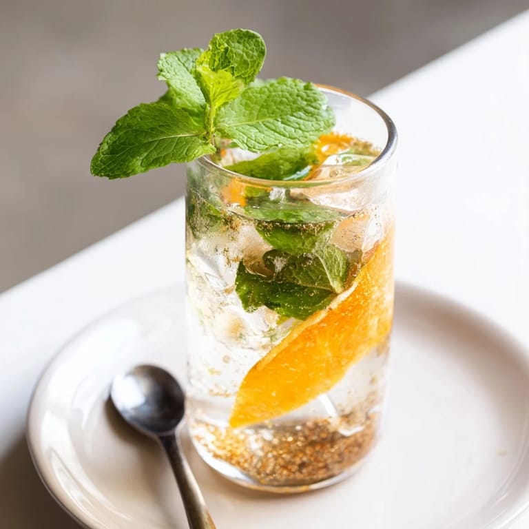 Colorful mocktail showcasing homemade probiotic soda, garnished with orange slices.  