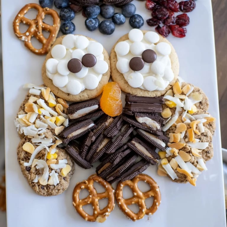 This colorful Owl Hooting Dessert Board includes fresh berries and chocolate hazelnut spread for dipping.