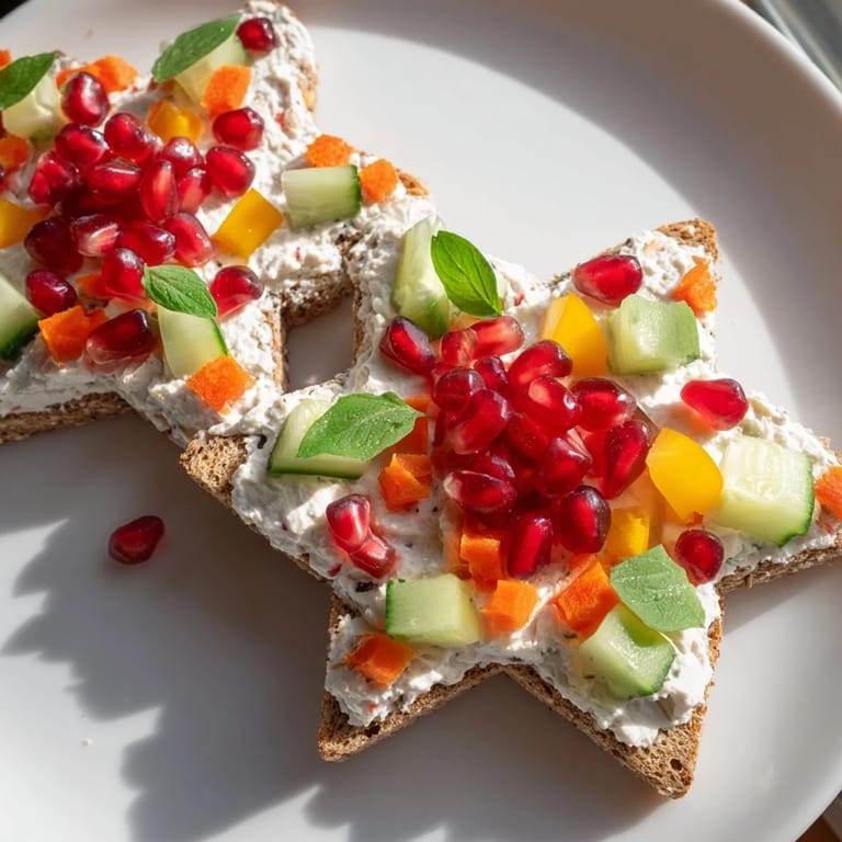 Vibrant Crown Jewels Star-Shaped Sandwiches, featuring a creamy filling and decorated with fresh jewels.