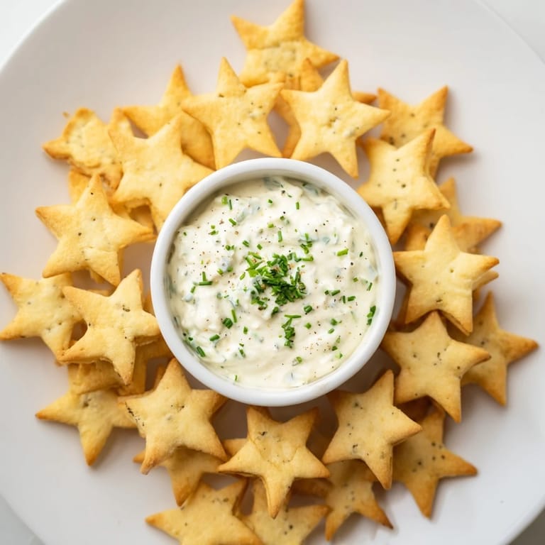 Delicious, star-shaped Holiday Crackers are a perfect appetizer, ready for dipping and sharing on a platter.