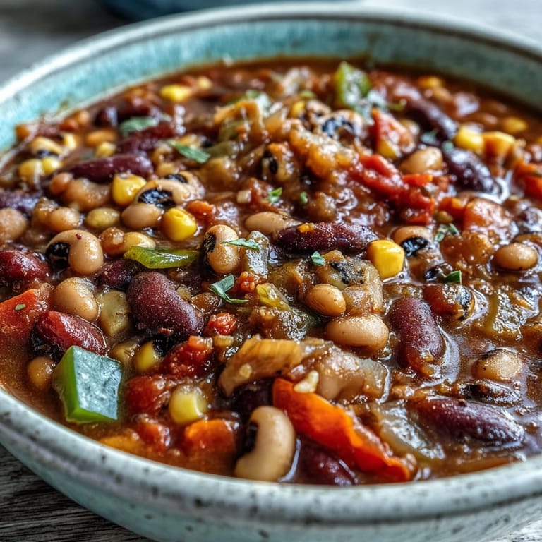 Spoon a serving of Black-Eyed Pea Chili topped with sour cream and jalapeños alongside warm cornbread for dipping.
