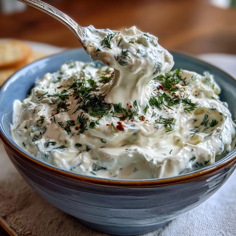 Protein-rich cottage cheese ranch dip served with crisp carrot, celery, and bell pepper sticks.