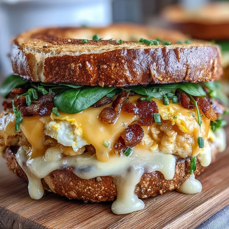 High-protein bagels stacked with baked egg squares, cheddar cheese, and chives — a satisfying make-ahead breakfast for busy weekdays.