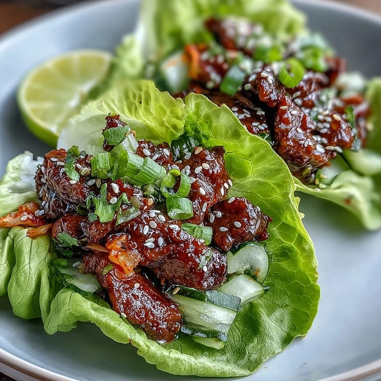 Savory Korean BBQ beef lettuce wraps, perfect for a quick, flavorful U.S. meal.