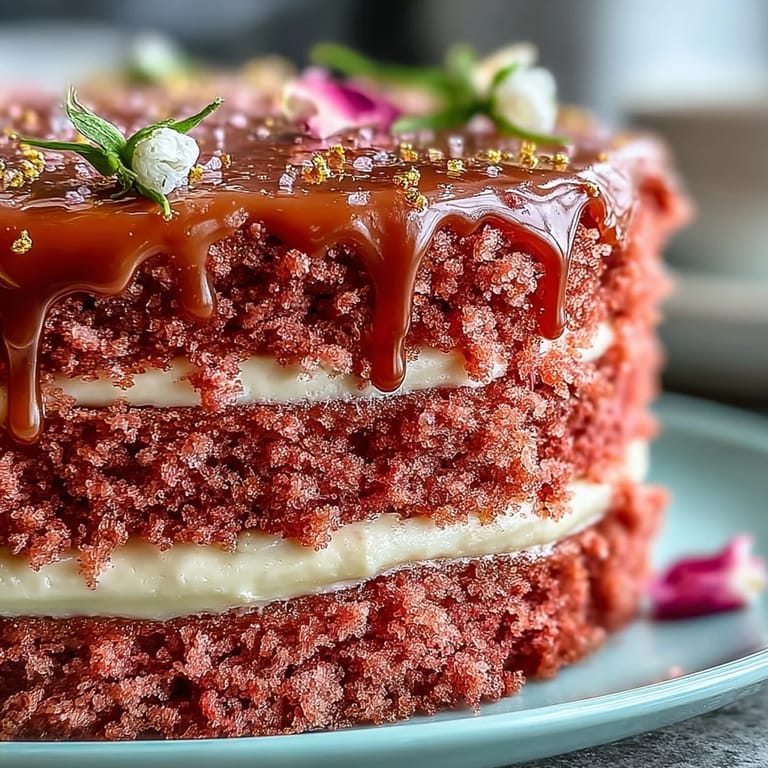 Beautifully frosted Bridal Shower Rosé Velvet Cake, ready for a festive occasion.