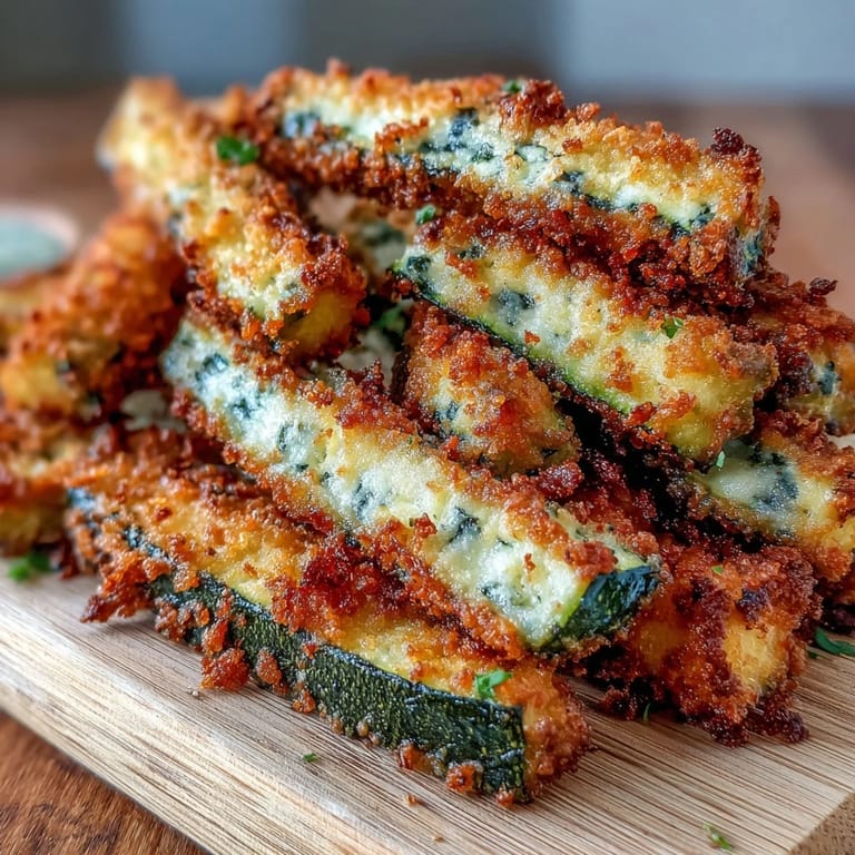 Oven-baked Parmesan zucchini fries, a healthy, golden appetizer with a savory crunch.
