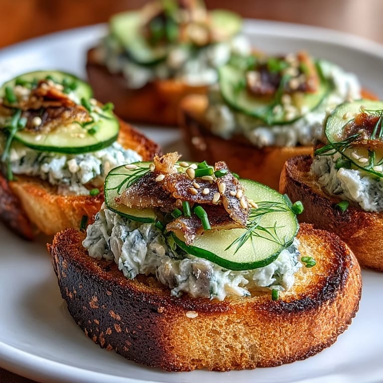 Savory sardine mixture on crunchy fried rice cakes, ready to enjoy.