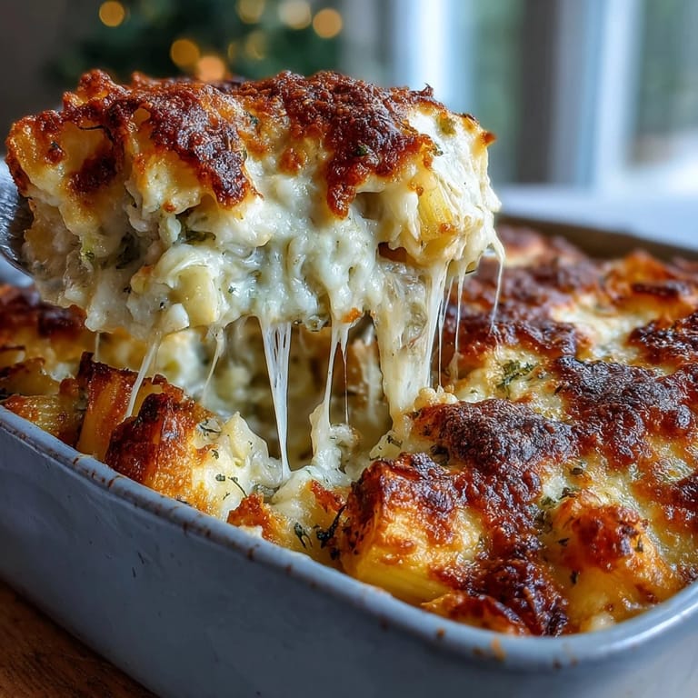 Creamy Cabbage Alfredo Pasta Bake, featuring tender cabbage and rich sauce, perfectly baked.