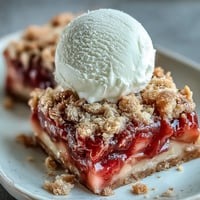 Strawberry Rhubarb Crumble Bars with juicy fruit filling and golden oat topping, perfect for spring gatherings.  